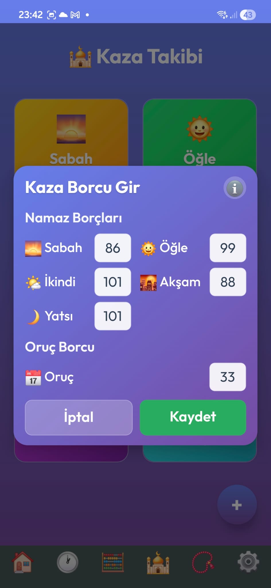 Kaza borcu girişi